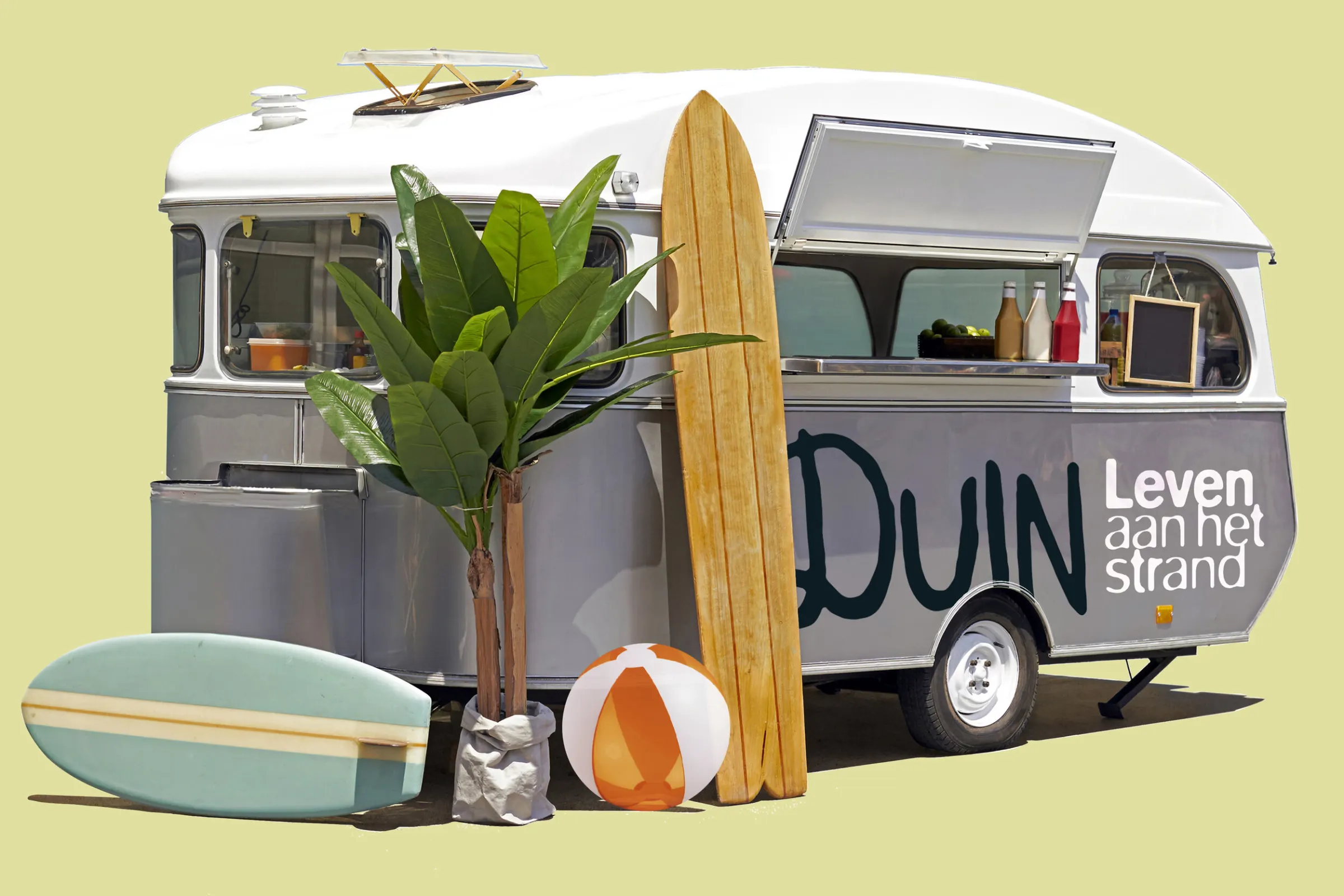 Caravan in de huisstijl van DUIN Almere